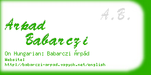arpad babarczi business card